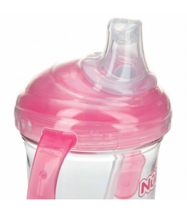 لیوان دسته دار و نی دار +6 ماه نوبی Nuby No-Spill Cup with