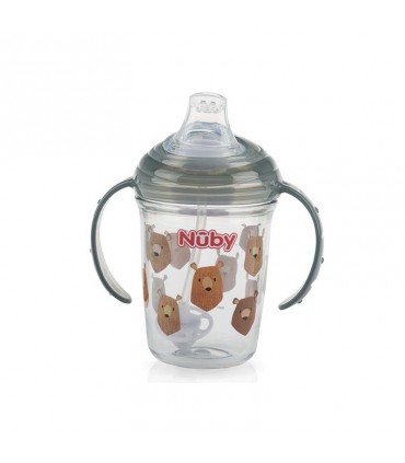 لیوان دسته دار با نی 360 درجه نوبی Nuby No-Spill Cup with 360°