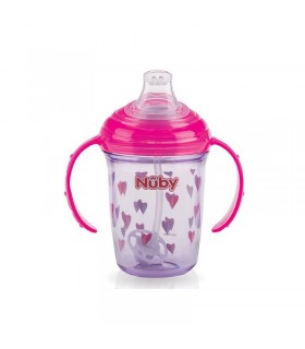 لیوان دسته دار با نی 360 درجه نوبی Nuby No-Spill Cup with 360°
