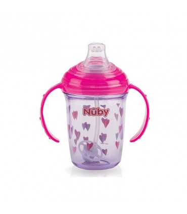 لیوان دسته دار با نی 360 درجه نوبی Nuby No-Spill Cup with 360°