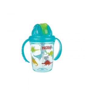لیوان دسته دار و نی دار +12 ماه نوبی Nuby No-Spill Cup with