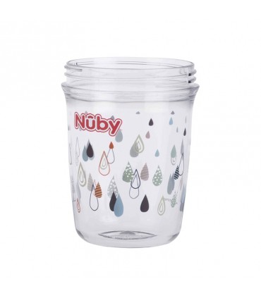 لیوان شفاف دسته دار با درب 360 درجه +6 ماه نوبی Nuby 360°