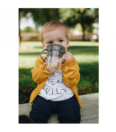 لیوان شفاف دسته دار با درب 360 درجه +6 ماه نوبی Nuby 360°