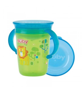 لیوان دسته دار با درب 360 درجه +6 ماه نوبی Nuby 360° Wonder Cup