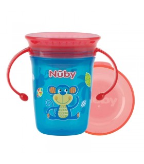 لیوان دسته دار با درب 360 درجه +6 ماه نوبی Nuby 360° Wonder Cup