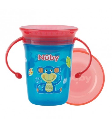 لیوان دسته دار با درب 360 درجه +6 ماه نوبی Nuby 360° Wonder Cup