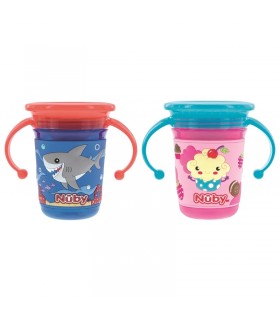 لیوان دسته دار 360 درجه با روکش 3D نوبی Nuby 360° Wonder Cup