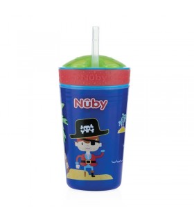 لیوان نی دار با محفظه اسنک نوبی Nuby Drink & Snack Cup