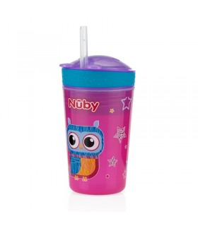 لیوان نی دار با محفظه اسنک نوبی Nuby Drink & Snack Cup
