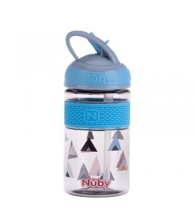 لیوان شفاف نی دار 360 میل نوبی Nuby 2N1 Tritan Bottle