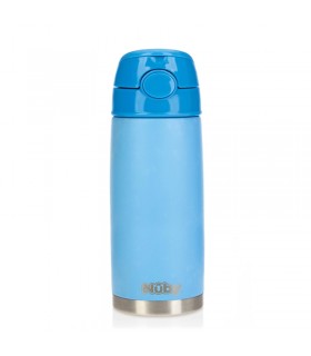 قمقمه و فلاسک استیل نی دار 420 میل نوبی Nuby Stainless Steel