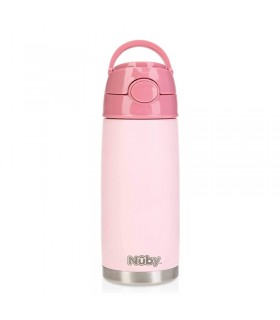قمقمه و فلاسک استیل نی دار 420 میل نوبی Nuby Stainless Steel