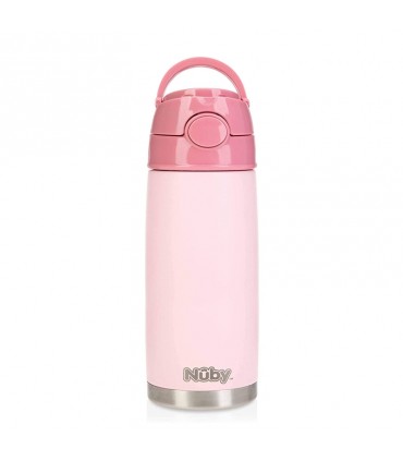 قمقمه و فلاسک استیل نی دار 420 میل نوبی Nuby Stainless Steel