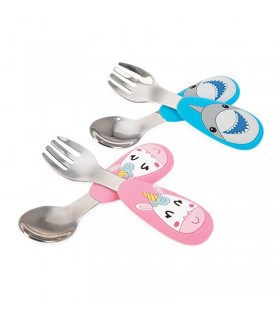 قاشق چنگال استیل ضد زنگ نوبی Nuby Stainless Steel Training