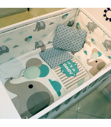 سرویس خواب 8 تکه فیل و بادکنک آبی تاپ دوزانی Topdozani