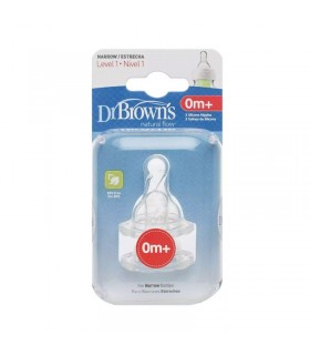 سرشیشه باریک دو عددی +0 ماه دکتر براون Dr Brown's Standard Neck NIipple Level1