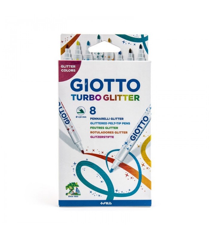 هنر و کاردستی-ماژیک اکلیلی 8 رنگ جیوتو مدل Giotto Turbo Glitter-فروشگاه کودکو