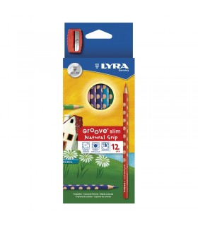 مداد رنگی 12 رنگ لیرا مدل Lyra Groove Slim