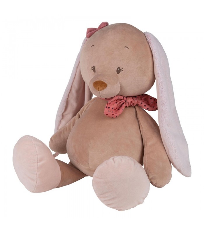 عروسک پولیشی و نخ‌کش موزیکال-عروسک خرگوش بزرگ ناتو Nattou Cuddly 75cm Bunny-فروشگاه کودکو