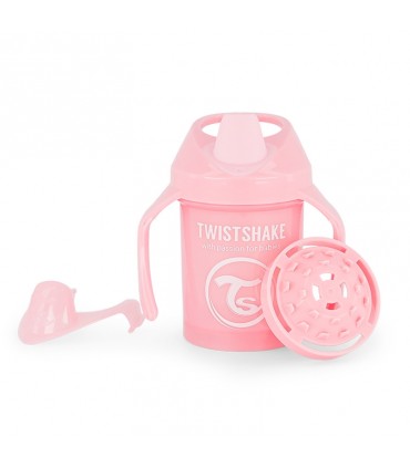 لیوان آبمیوه خوری دسته دار 230 میل صورتی تویست شیک Twistshake