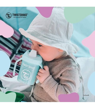 لیوان آبمیوه خوری دسته دار 230 میل آبی تویست شیک Twistshake