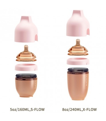 شیشه شیر 240 میل صورتی هی اور شی HeorShe