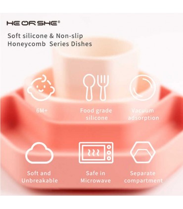 ست غذا خوری تمام سیلیکونی هی اور شی HeorShe Feeding Set