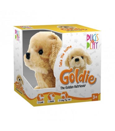 عروسک سگ سفید طلایی رباتیک Pugs at Play Goldie