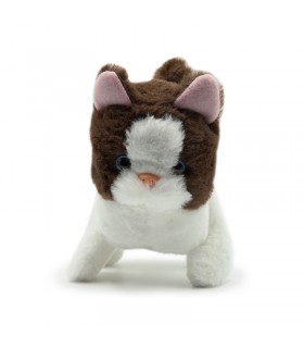 عروسک گربه سفید قهوه ای رباتیک Pugs at Play Bella