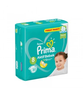پوشک نوزاد سایز 8 پمپرز پریما ترک (31 عدد) Pampers Prima