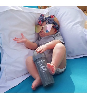 شیشه شیر آنتی کولیک 260 میل طوسی تویست شیک Twistshake