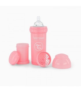 شیشه شیر آنتی کولیک 260 میل صورتی تویست شیک Twistshake
