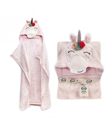 پتو دورپیچ کلاه دار ایسیز طرح یونیکورن