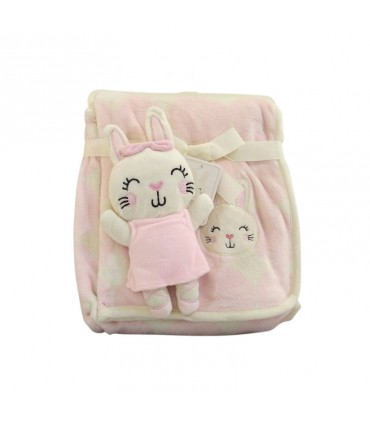 پتو مخملی نوزاد با عروسک Baby Buddies