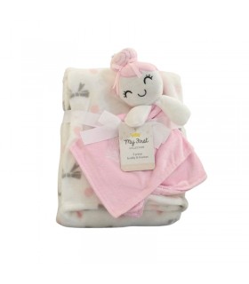 پتو نوزاد عروسکی با دستمال آروغ گیر