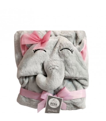 پتو دورپیچ ببه کامفورت مدل فیل طوسی-صورتی