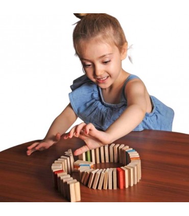 بازی چوبی دومینو 100 قطعه رنگی سپتا