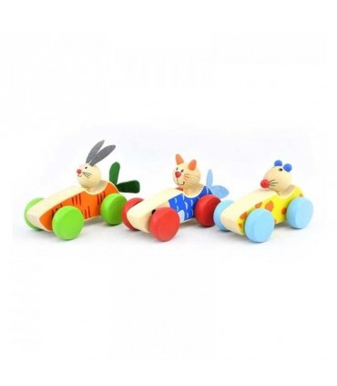 اسباب بازی چوبی ماشین مسابقه حیوانات پیکاردو