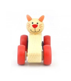 اسباب بازی چوبی ماشین مسابقه حیوانات پیکاردو طرح گربه