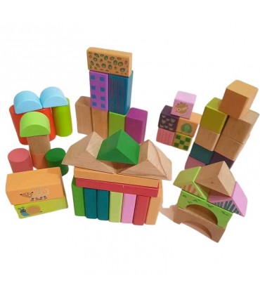 اسباب‌ بازی ساختنی بلوک چوبی 50 تیکه اوپس