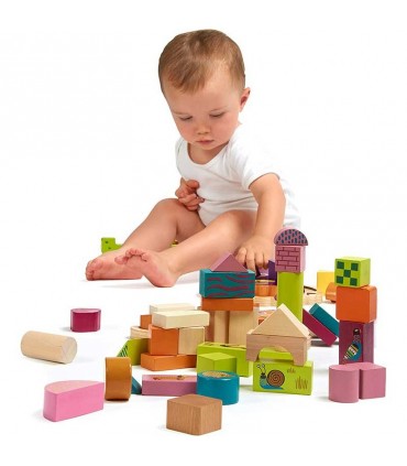 اسباب‌ بازی ساختنی بلوک چوبی 50 تیکه اوپس