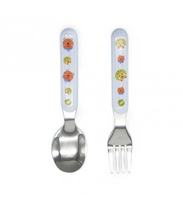 قاشق و چنگال سر فلزی طرح خرس و جوجه تیغی اوپس