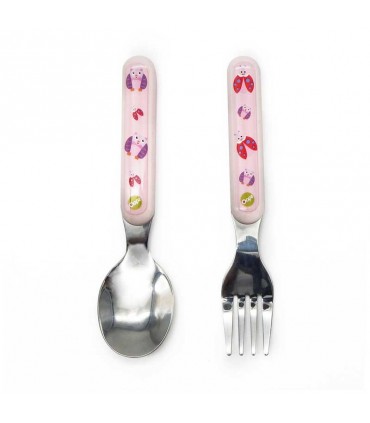 قاشق و چنگال سر فلزی طرح خرس و جوجه تیغی اوپس