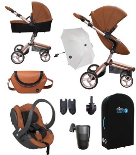 ست کالسکه فول میما زاری شتری با شاسی رزگلد