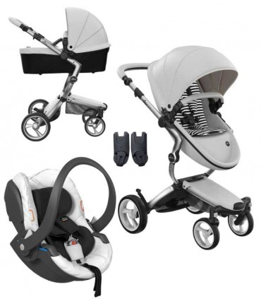 ست کالسکه بیسیک میما زاری سفید با شاسی آلومینیوم