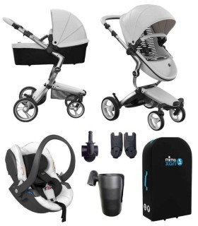 فول ست کالسکه میما زاری سفید با شاسی آلومینیوم