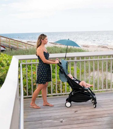 کالسکه یویو2 بیبی زن فریم مشکی با کیت پارچه سبز