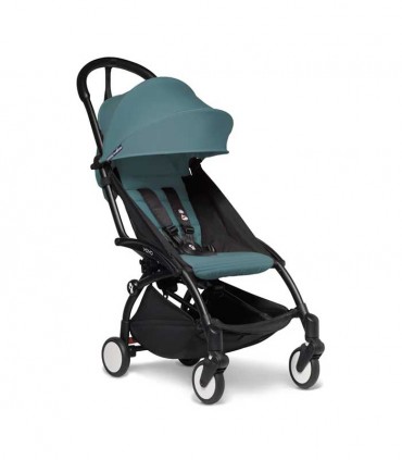 کالسکه یویو2 بیبی زن فریم مشکی با کیت پارچه سبز