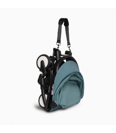 کالسکه یویو2 بیبی زن فریم مشکی با کیت پارچه سبز