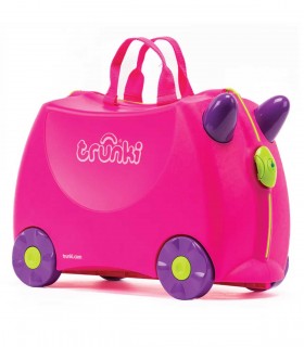 چمدان 3 کاره صورتی ساده برند Trunki